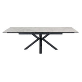 Vida Grey Extending Dining Table With Black Metal Legs